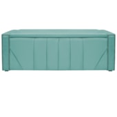 Calçadeira Baú Solteiro Minsk P02 90 cm para cama Box Suede Azul Tiffany - Amarena Móveis