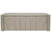 Calçadeira Baú Solteiro Minsk P02 90 cm para cama Box Suede Bege - Amarena Móveis