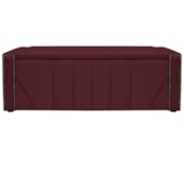 Calçadeira Baú Solteiro Minsk P02 90 cm para cama Box Suede Bordô - Amarena Móveis