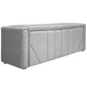 Calçadeira Baú Solteiro Minsk P02 90 cm para cama Box Suede Branco - Amarena Móveis