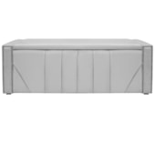Calçadeira Baú Solteiro Minsk P02 90 cm para cama Box Suede Branco - Amarena Móveis