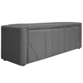 Calçadeira Baú Solteiro Minsk P02 90 cm para cama Box Suede Cinza - Amarena Móveis