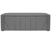 Calçadeira Baú Solteiro Minsk P02 90 cm para cama Box Suede Cinza - Amarena Móveis
