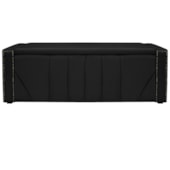 Calçadeira Baú Solteiro Minsk P02 90 cm para cama Box Suede Preto - Amarena Móveis
