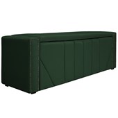 Calçadeira Baú Solteiro Minsk P02 90 cm para cama Box Suede Verde - Amarena Móveis