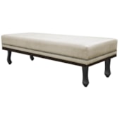 Calçadeira Casal Orlando P02 140 cm para cama Box Linho Bege - Amarena Móveis