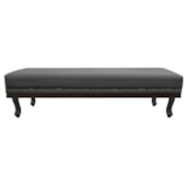 Calçadeira Casal Orlando P02 140 cm para cama Box Linho Cinza Escuro - Amarena Móveis