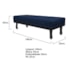 Calçadeira Casal Orlando P02 140 cm para cama Box Suede Azul Marinho - Amarena Móveis