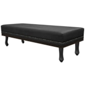 Calçadeira Casal Orlando P02 140 cm para cama Box Suede Preto - Amarena Móveis