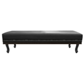 Calçadeira Casal Orlando P02 140 cm para cama Box Suede Preto - Amarena Móveis