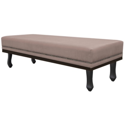 Calçadeira Casal Orlando P02 140 cm para cama Box Suede Rosê - Amarena Móveis