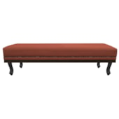 Calçadeira Casal Orlando P02 140 cm para cama Box Suede Terracota - Amarena Móveis