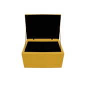 Calçadeira Copenhague 100 cm Solteiro Suede Amarelo AM Decor
