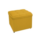 Calçadeira Copenhague 100 cm Solteiro Suede Amarelo AM Decor