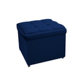 Calçadeira Copenhague 100 cm Solteiro Suede Azul Marinho AM Decor