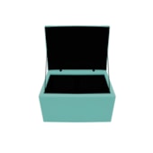 Calçadeira Copenhague 100 cm Solteiro Suede Azul Tiffany AM Decor
