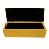 Calçadeira Copenhague 140 cm Casal Suede Amarelo AM Decor