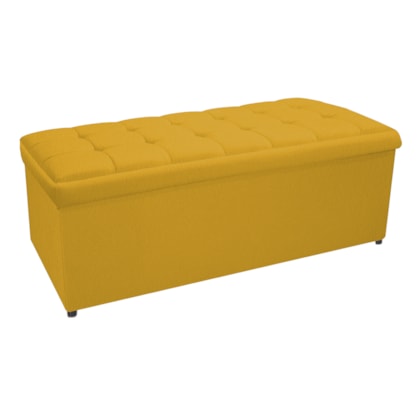 Calçadeira Copenhague 140 cm Casal Suede Amarelo AM Decor