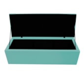 Calçadeira Copenhague 140 cm Casal Suede Azul Tiffany AM Decor