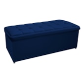 Calçadeira Copenhague 160 cm Queen Size Suede Azul Marinho AM Decor