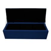 Calçadeira Copenhague 195 cm King Size Suede Azul Marinho AM Decor