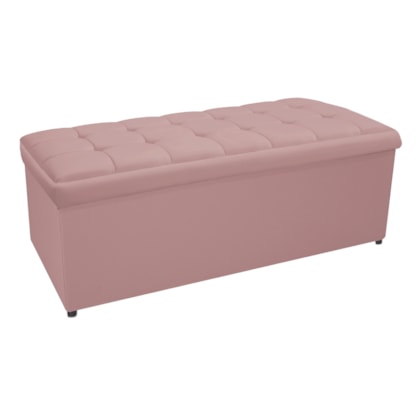 Calçadeira Copenhague 195 cm King Size Suede Rosê AM Decor