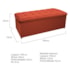 Calçadeira Copenhague 195 cm King Size Suede Terracota AM Decor