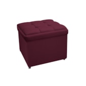 Calçadeira Copenhague 90 cm Solteiro Suede Bordô AM Decor