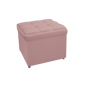 Calçadeira Copenhague 90 cm Solteiro Suede Rosê AM Decor