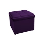 Calçadeira Copenhague 90 cm Solteiro Suede Roxo AM Decor