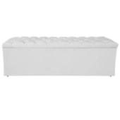 Calçadeira Estofada Liverpool 140 cm Casal Corano Branco - Amarena Móveis