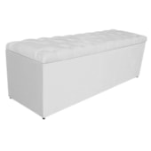 Calçadeira Estofada Liverpool 140 cm Casal Corano Branco - Amarena Móveis