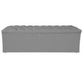 Calçadeira Estofada Liverpool 140 cm Casal Corano Cinza - Amarena Móveis