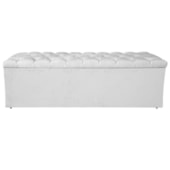 Calçadeira Estofada Liverpool 140 cm Casal Suede Branco - Amarena Móveis