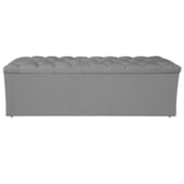 Calçadeira Estofada Liverpool 140 cm Casal Suede Cinza - Amarena Móveis
