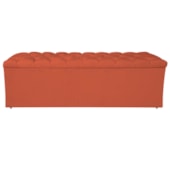 Calçadeira Estofada Liverpool 140 cm Casal Suede Terracota - Amarena Móveis