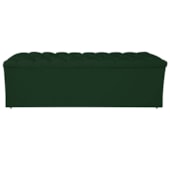 Calçadeira Estofada Liverpool 140 cm Casal Suede Verde - Amarena Móveis