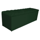 Calçadeira Estofada Liverpool 140 cm Casal Suede Verde - Amarena Móveis