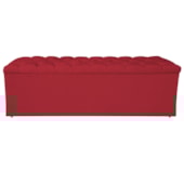 Calçadeira Estofada Liverpool 140 cm Casal Suede Vermelho - Amarena Móveis