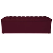 Calçadeira Estofada Liverpool 160 cm Queen Size Suede Bordô - Amarena Móveis