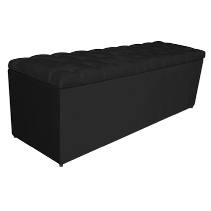 Calçadeira Estofada Liverpool 160 cm Queen Size Suede Preto - Amarena Móveis