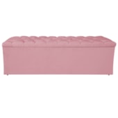 Calçadeira Estofada Liverpool 160 cm Queen Size Suede Rosa Bebê - Amarena Móveis