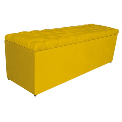 Calçadeira Estofada Liverpool 195 cm King Size Suede Amarelo - Amarena Móveis