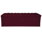 Calçadeira Estofada Liverpool 195 cm King Size Suede Bordô - Amarena Móveis