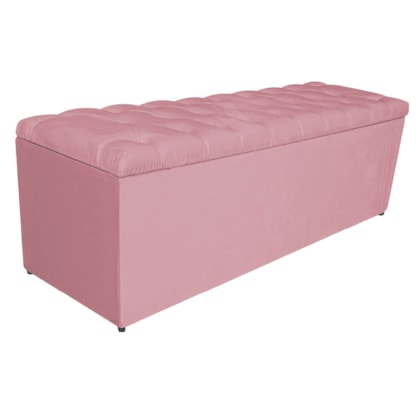 Calçadeira Estofada Liverpool 195 cm King Size Suede Rosa Bebê - Amarena Móveis