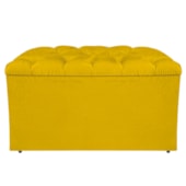 Calçadeira Estofada Liverpool 90 cm Solteiro Suede Amarelo - Amarena Móveis