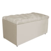 Calçadeira Estofada Liverpool 90 cm Solteiro Suede Bege - Amarena Móveis