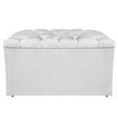 Calçadeira Estofada Liverpool 90 cm Solteiro Suede Branco - Amarena Móveis