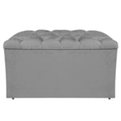 Calçadeira Estofada Liverpool 90 cm Solteiro Suede Cinza - Amarena Móveis