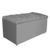 Calçadeira Estofada Liverpool 90 cm Solteiro Suede Cinza - Amarena Móveis
